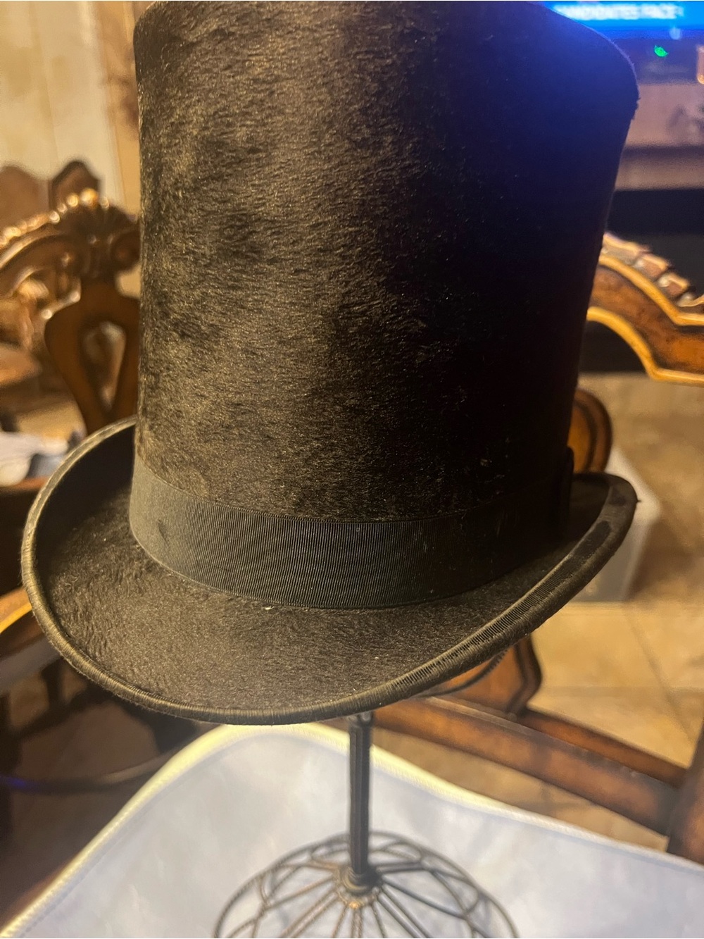 Vintage Black Top Hat Great for Halloween
